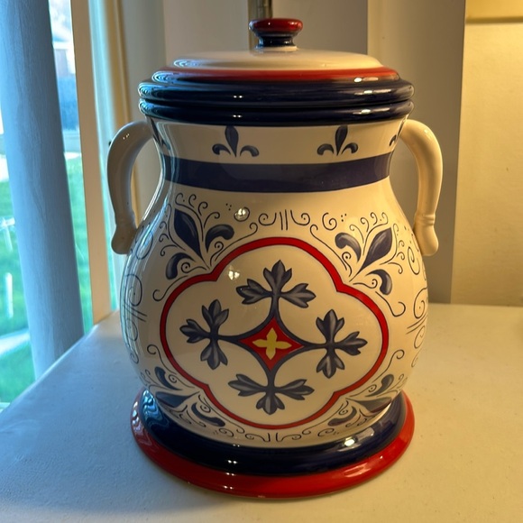 Vintage Hand Made For Nonni's Moroccan Style Ceramic Biscuit/ Cookie Jar Large - Picture 1 of 8